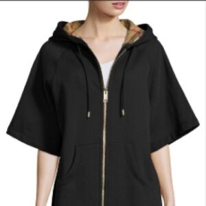 Burberry Women’s Hoodie Black & Signature Check NWT XL